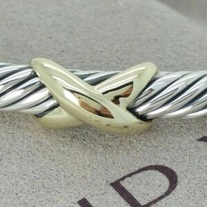 David Yurman Sterling Silver X Station 4mm Cuff Bracelet